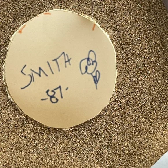 Vtg 80s Native Sand Art Painting Turtle Tortoise w Yei Figure Southwest 6” L - Picture 11 of 16